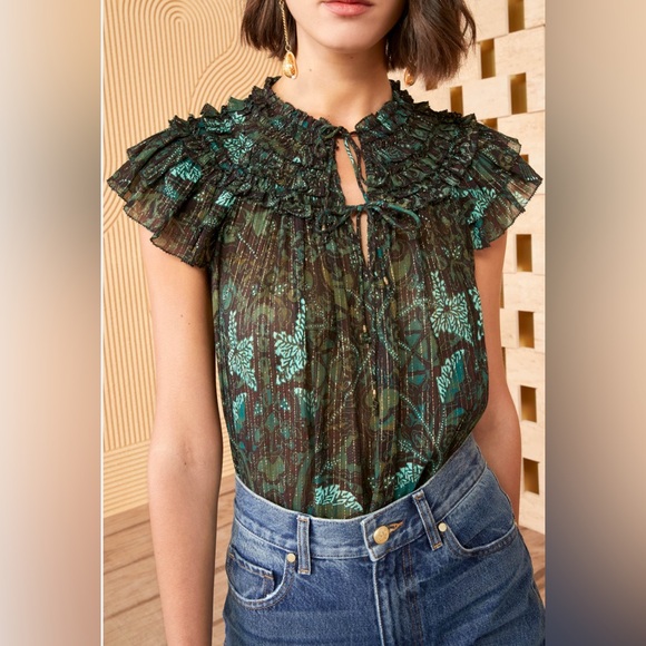 Ulla Johnson Tops - Ulla Johnson Signe Top in Rainforest